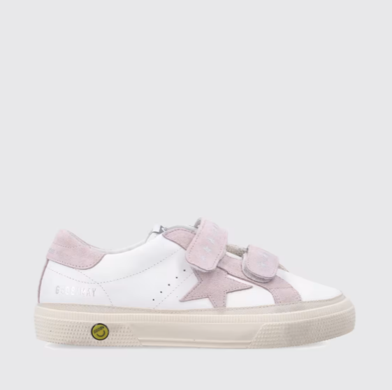 1FF0101-498 [GOLDEN GOOSE] May School Leather Sneakers White/Pink (SS26) #GTF00198.F008080.10310 (S-EU-E)