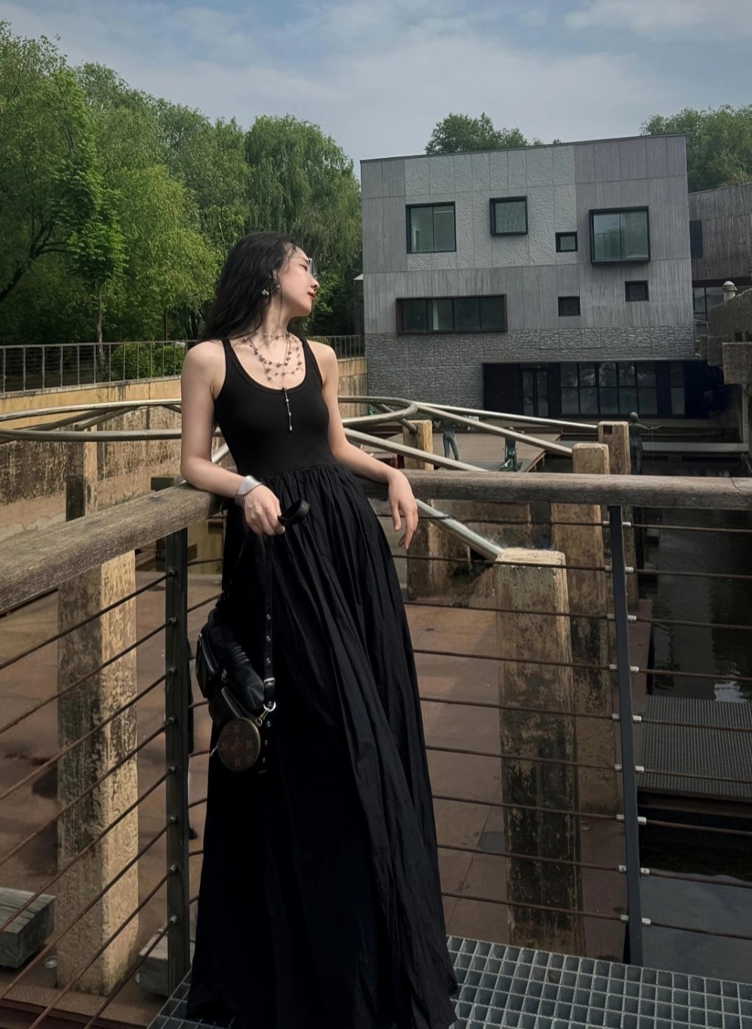 代購-Adidas Originals 三葉草 腋下包 單肩包 中號 黑色