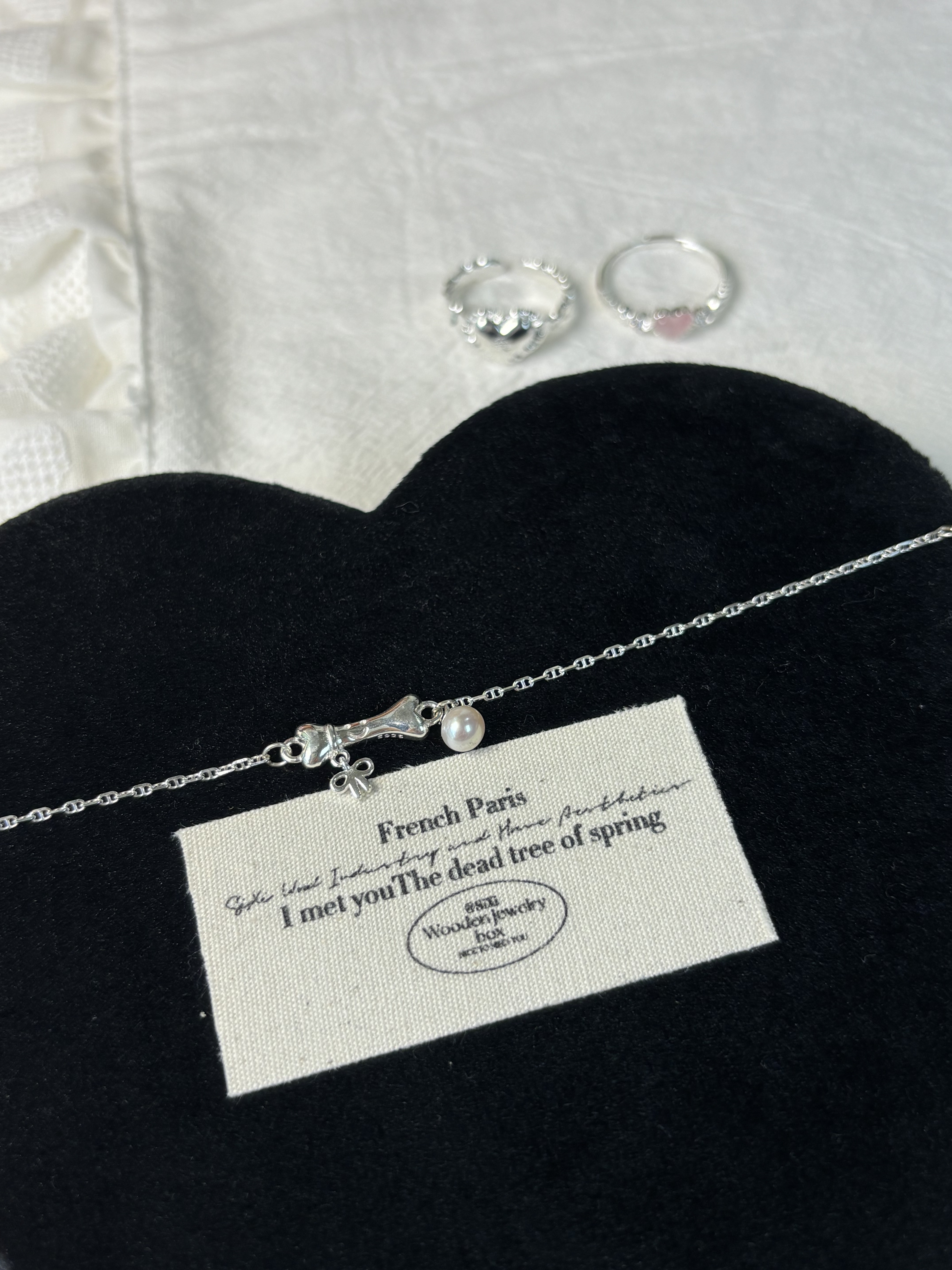 原創款 笑臉骨頭天然珍珠 豬鼻手鍊 通體s925純銀