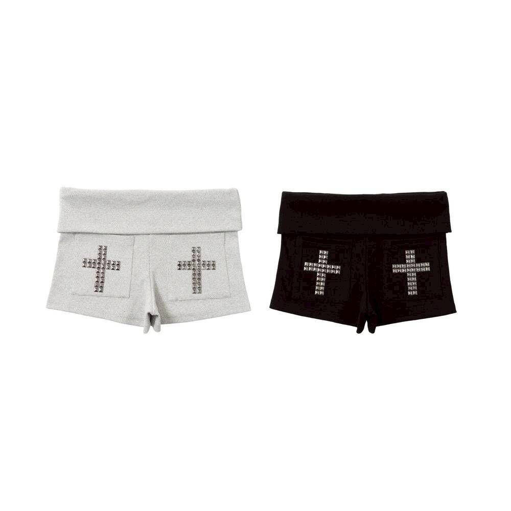 【9090girl】0307 發售十字标志镶钉微型短裤