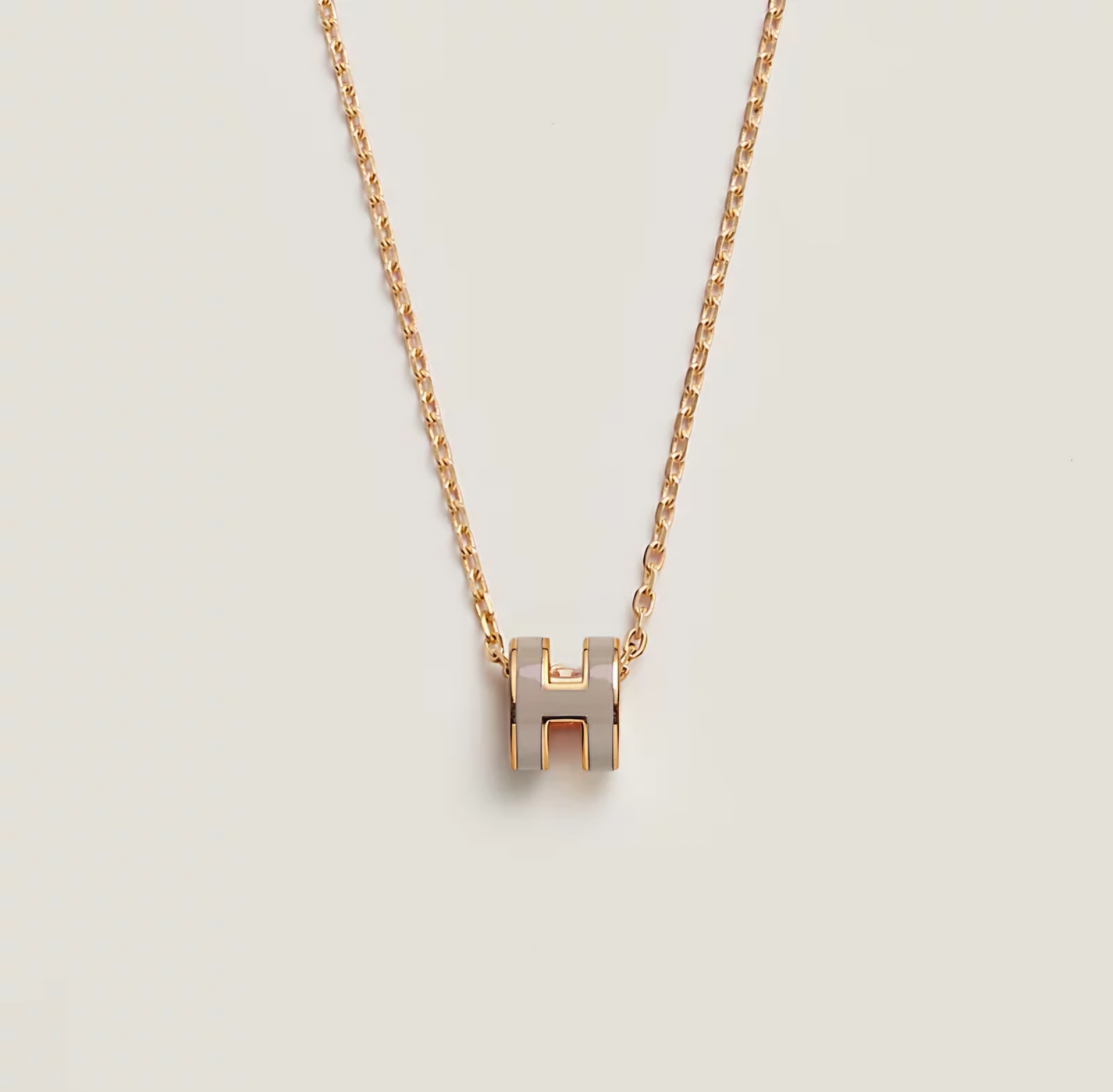 Hermes Pop H Mini Necklace（Morron Glace GHW）