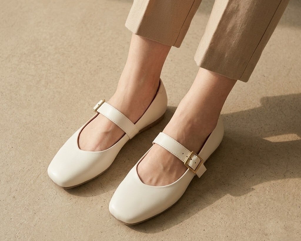 寬腳板與高腳背專屬修飾鞋款，Sanly Joy 愛麗絲超軟真皮瑪莉珍鞋，獨家包覆版型設計，讓肉肉腳也能擁有顯瘦骨感視覺，穿出法式優雅。