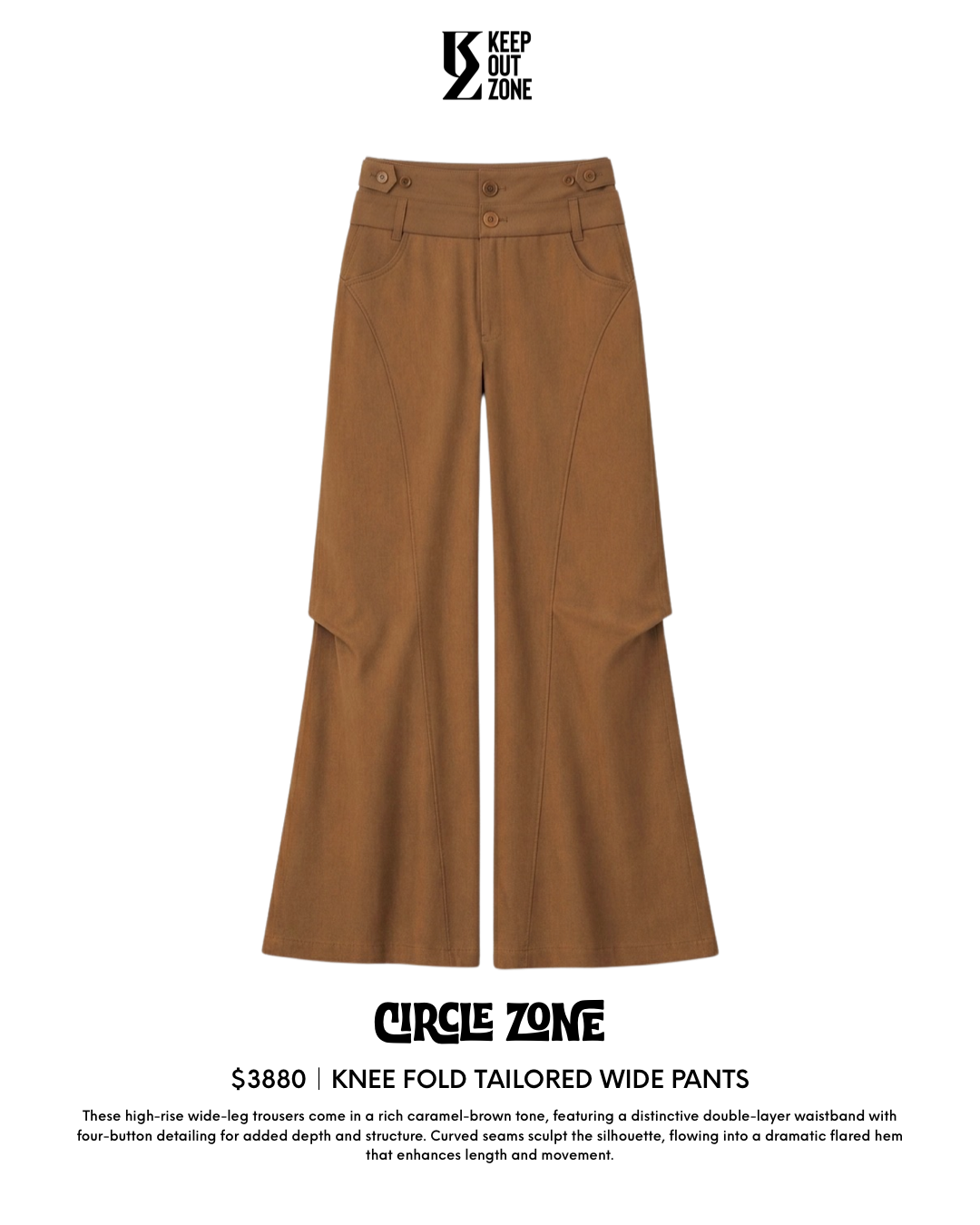 KOZ｜Knee Fold Tailored Wide Pants