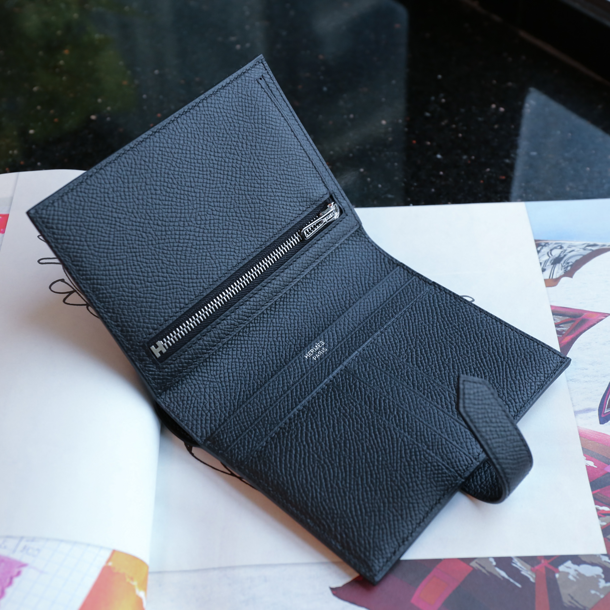 Hermès BEARN Wallet (Epsom Leather Black color)