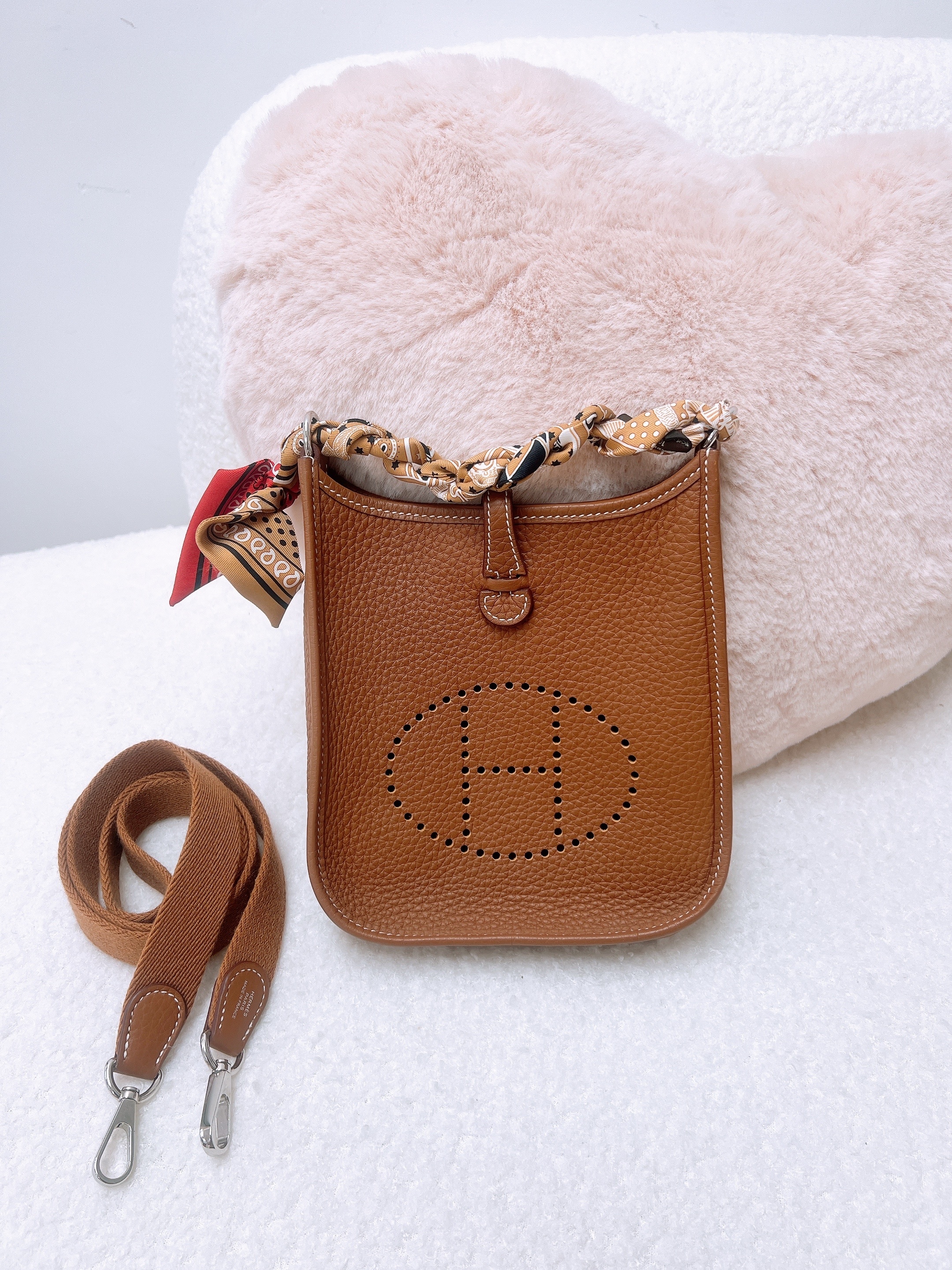 Hermes mini evelyne (gold PHW/ stamp W)