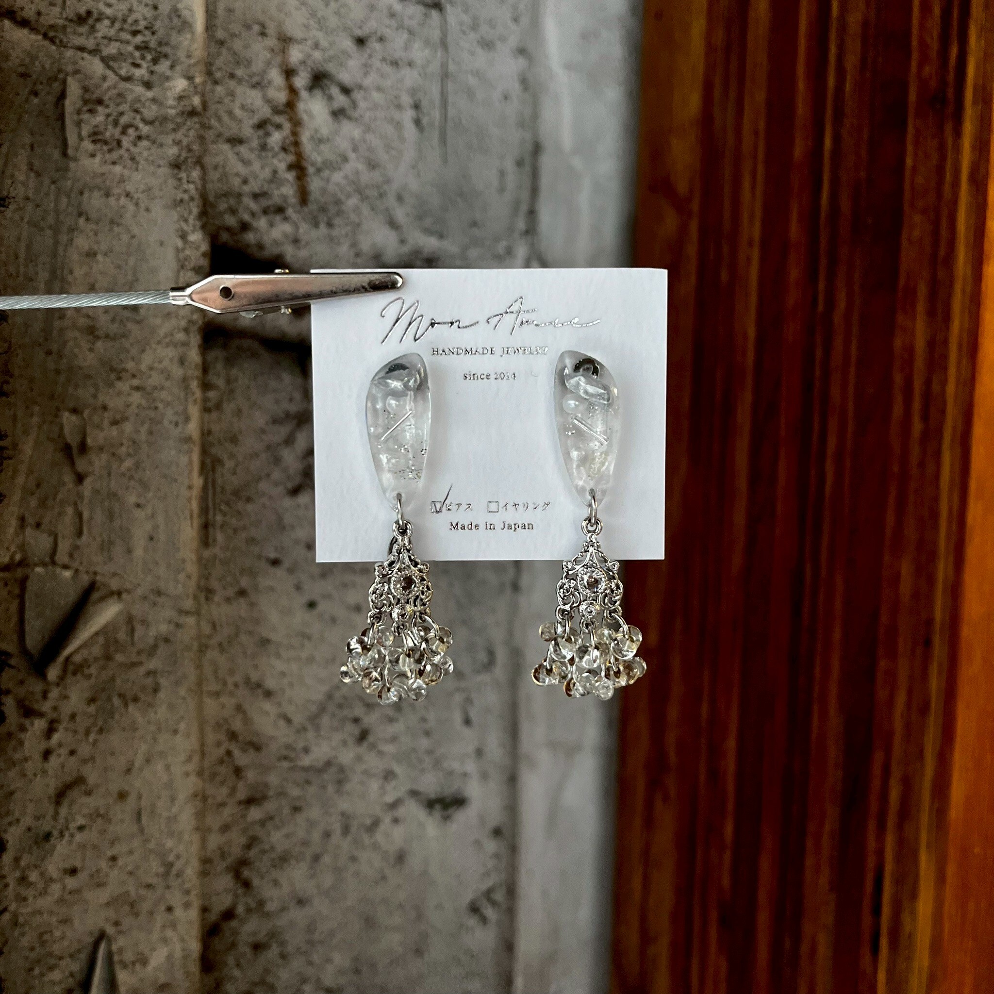 [Mon Amie] 礦石感華麗垂墜耳環 | NO.61 | 耳針