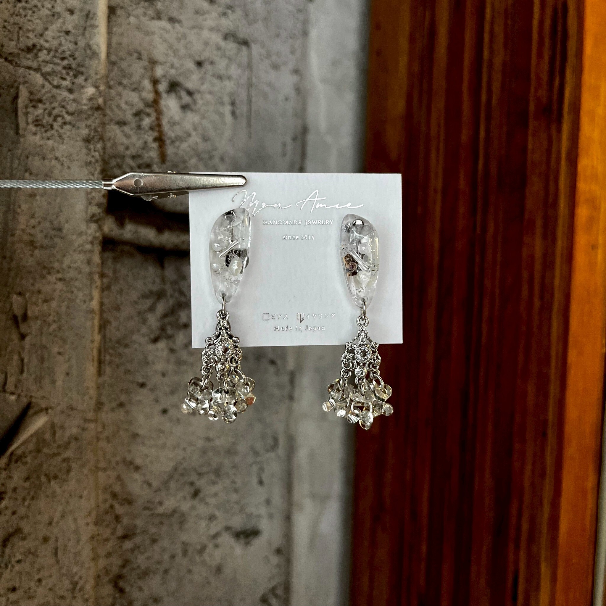 [Mon Amie] 礦石感華麗垂墜耳環 | NO.61 | 耳夾