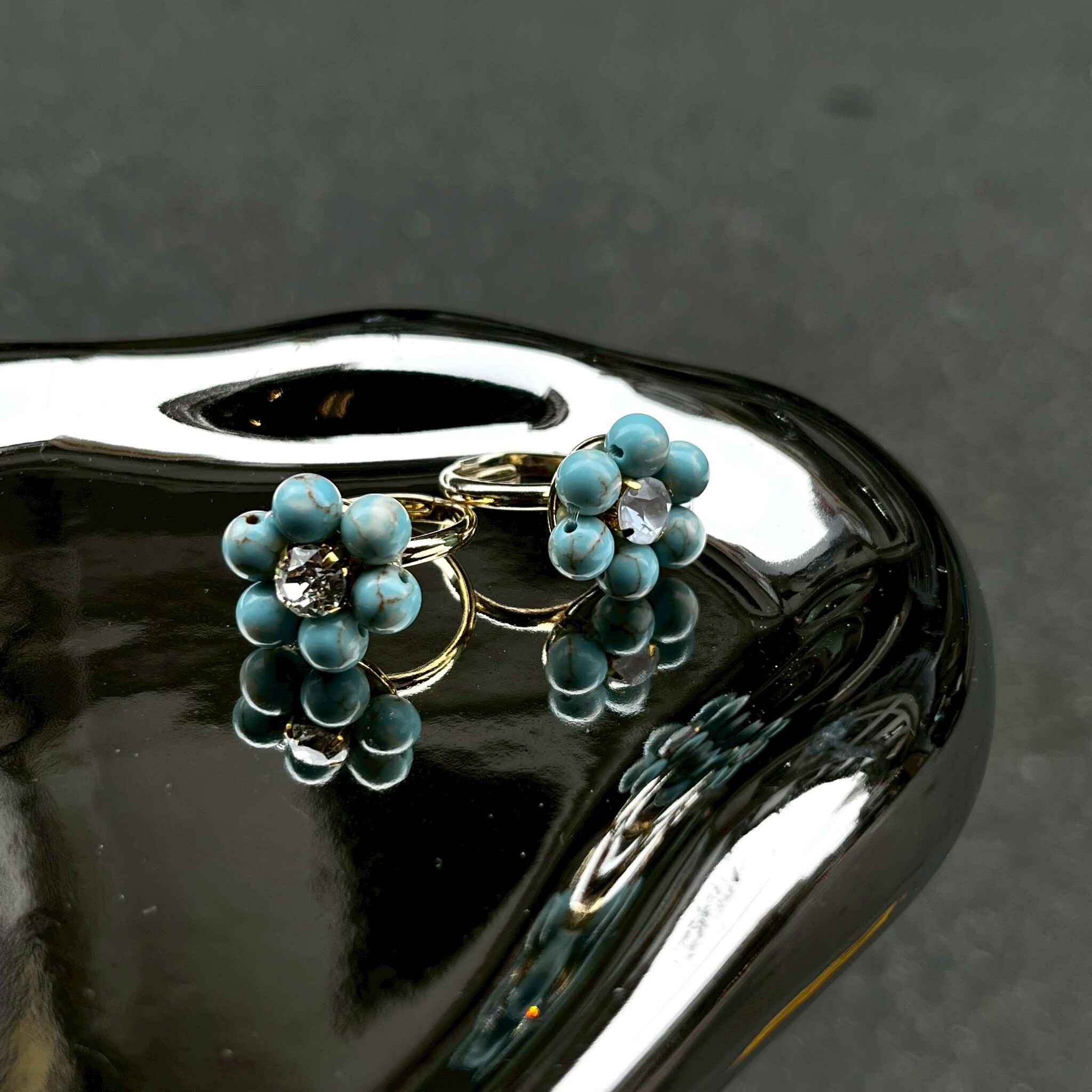 [Mon Amie] 天然石花朵戒指