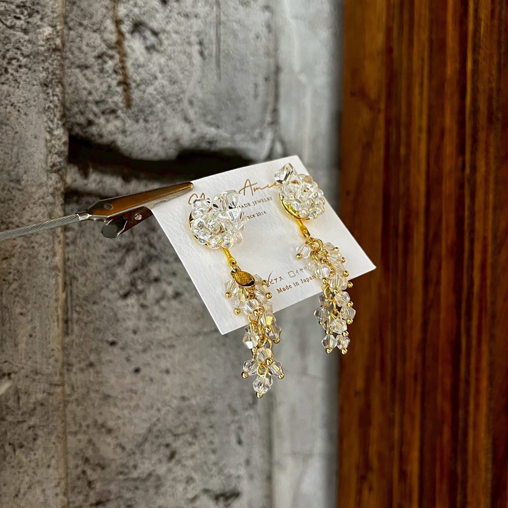 [Mon Amie] 2WAY 透明編織串珠耳環 | NO.64 | 耳夾