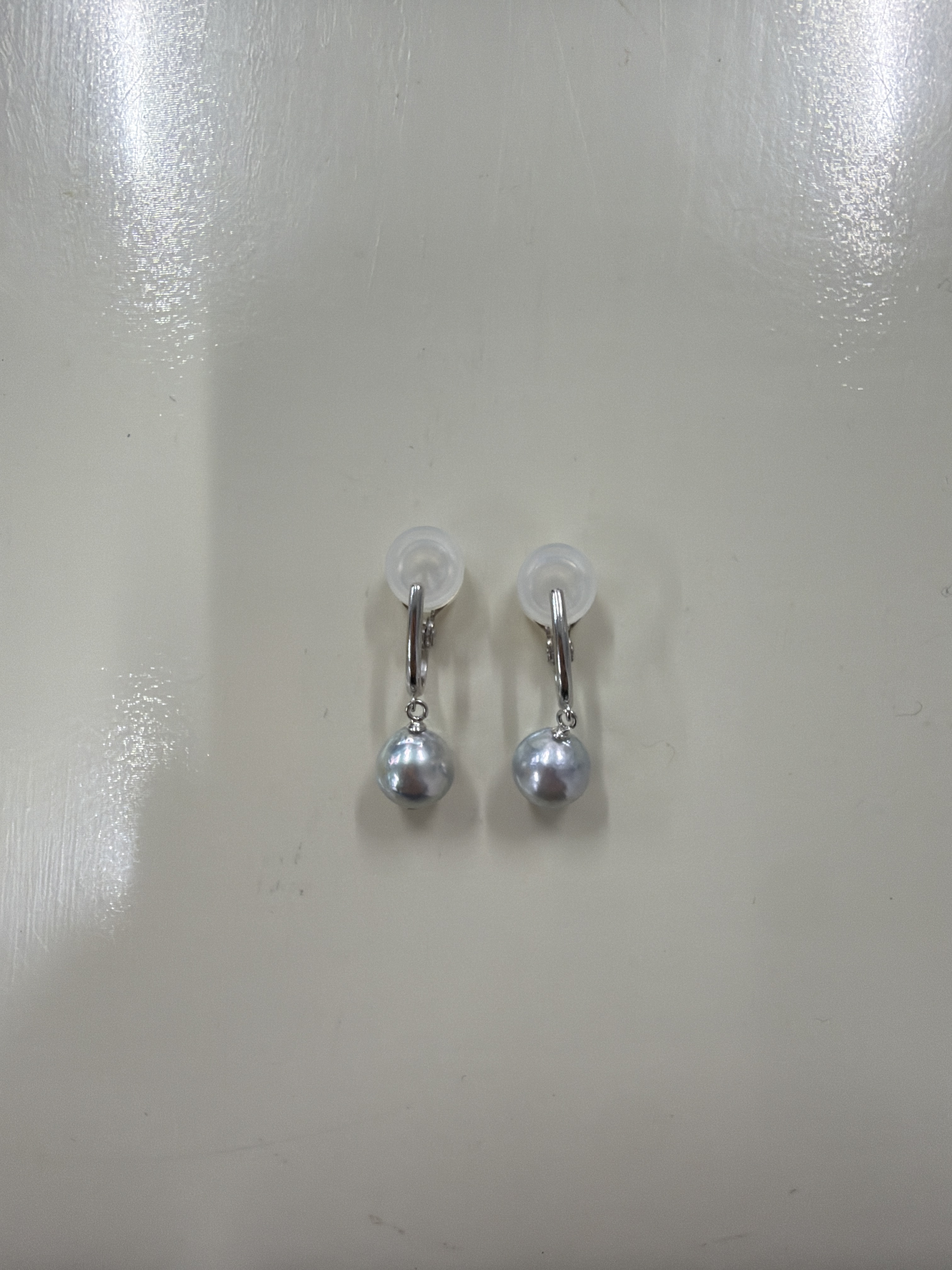 RF37 激罕日本天然海水珍珠耳夾(約8.0 毫米)