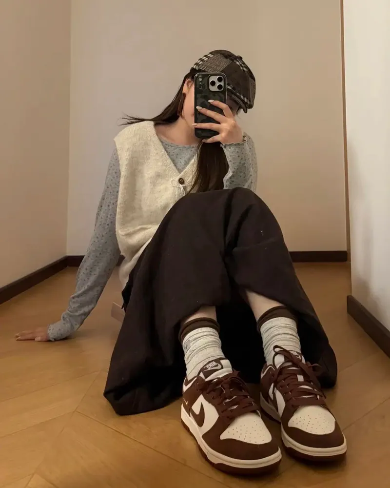 NIKE WMS DUNK LOW 楓葉棕 金屬小勾麂皮 皮革 女鞋