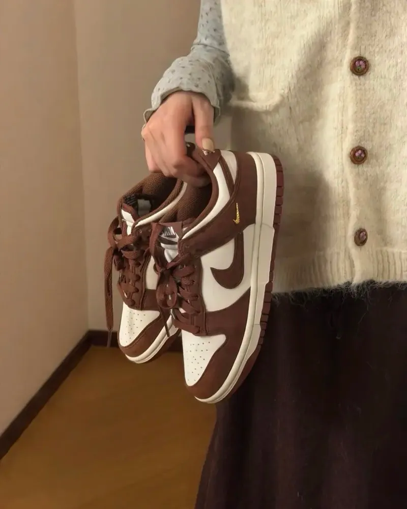 NIKE WMS DUNK LOW 楓葉棕 金屬小勾麂皮 皮革 女鞋