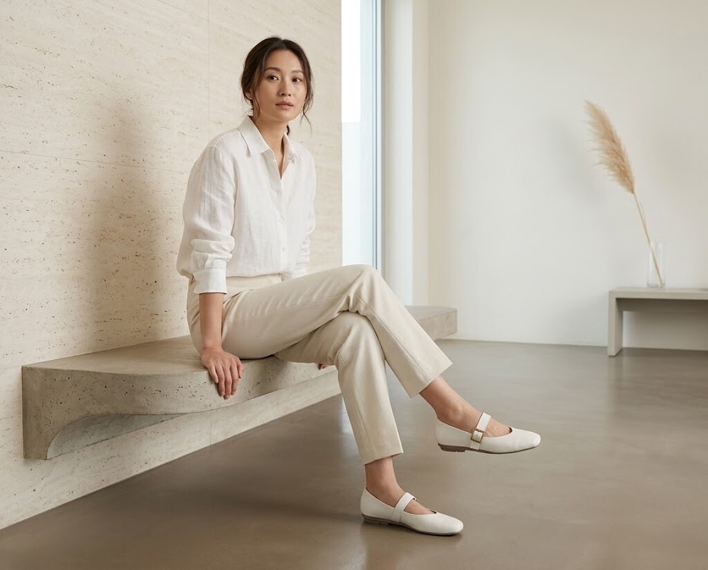 2026 春夏膠囊衣櫥鞋款推薦，Sanly Joy 愛麗絲超軟真皮瑪莉珍鞋，極簡百搭設計，買一雙抵五雙，輕鬆駕馭一週重複穿搭挑戰。