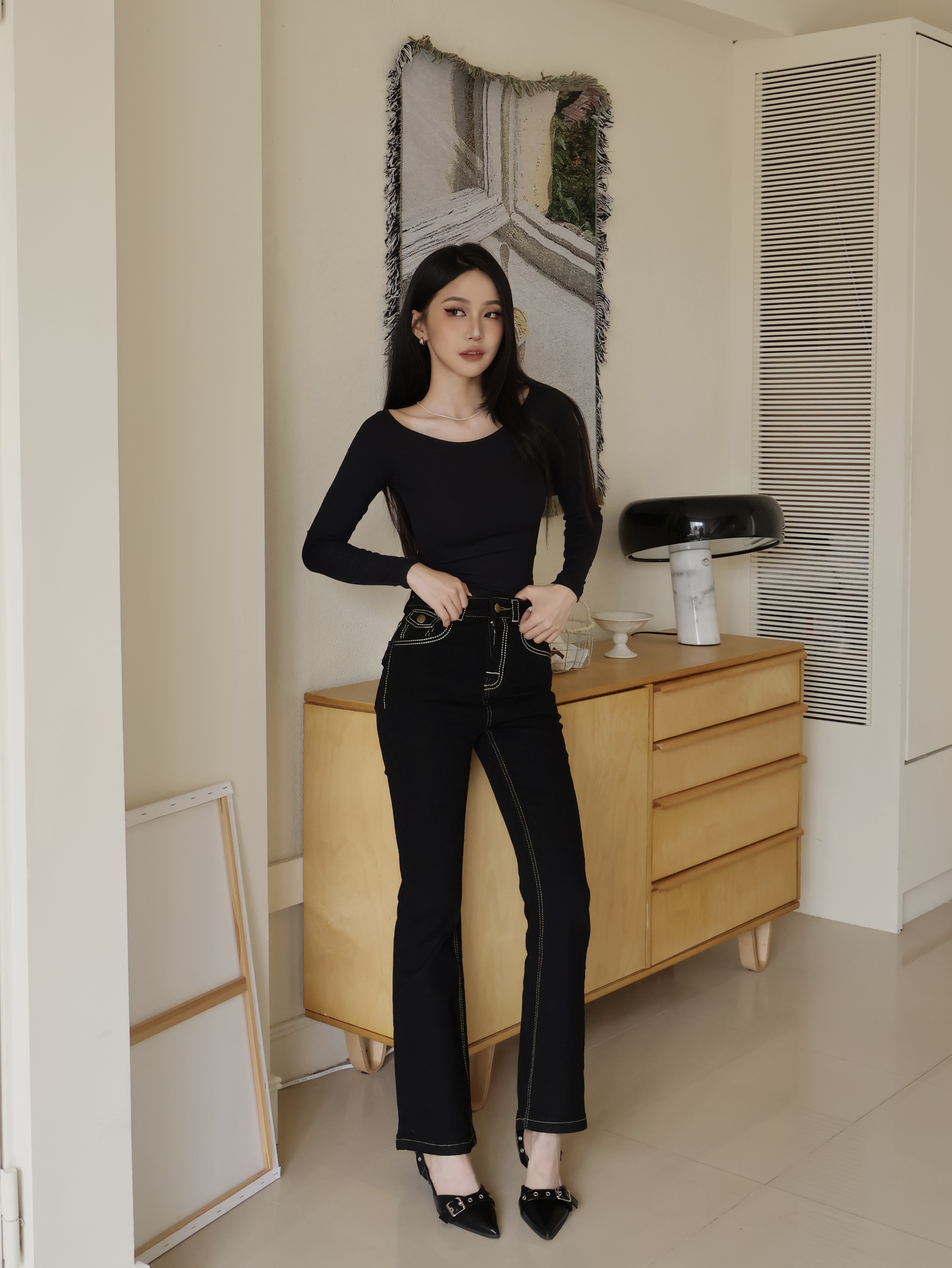 車線質調喇叭褲