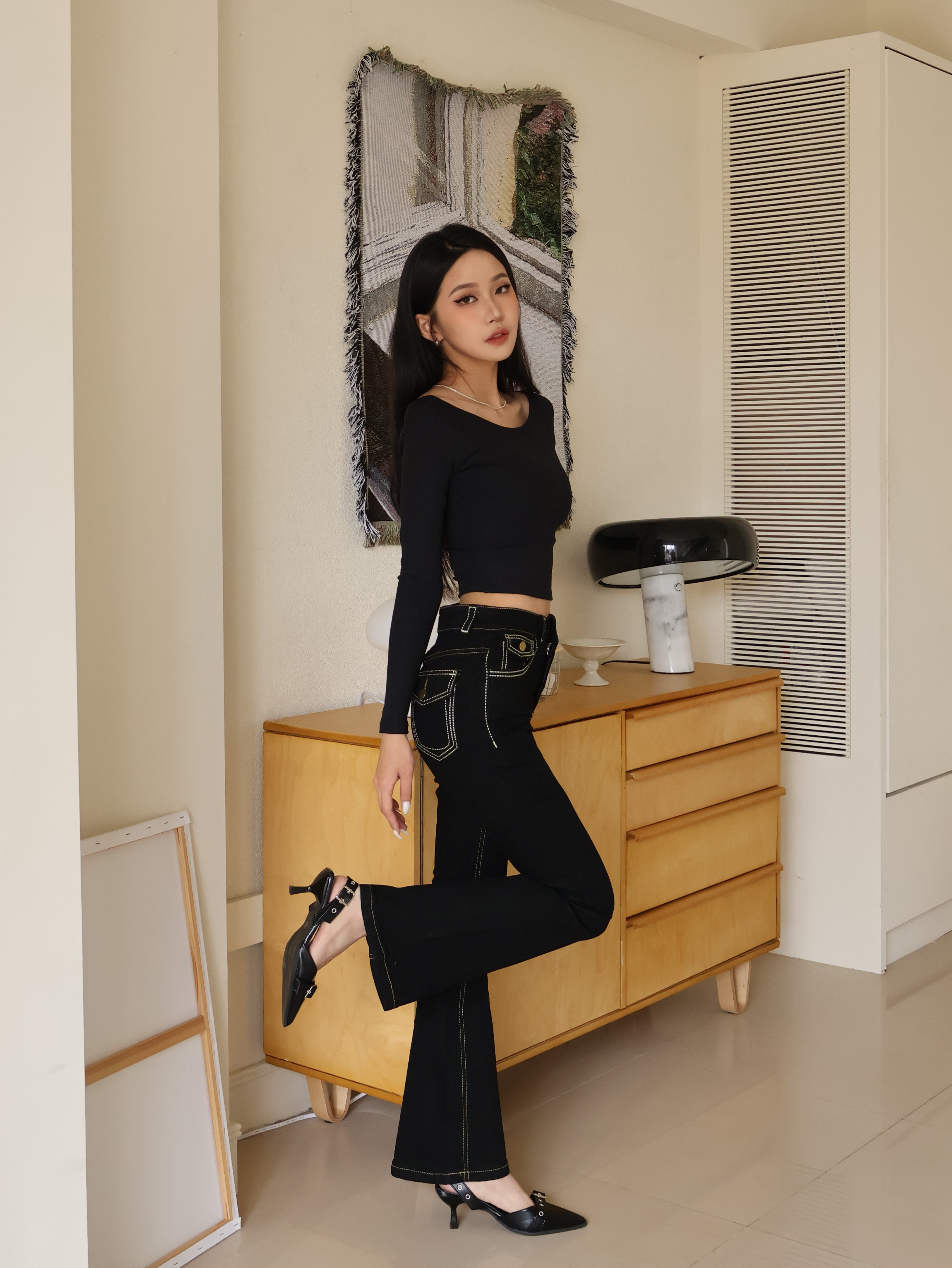 車線質調喇叭褲