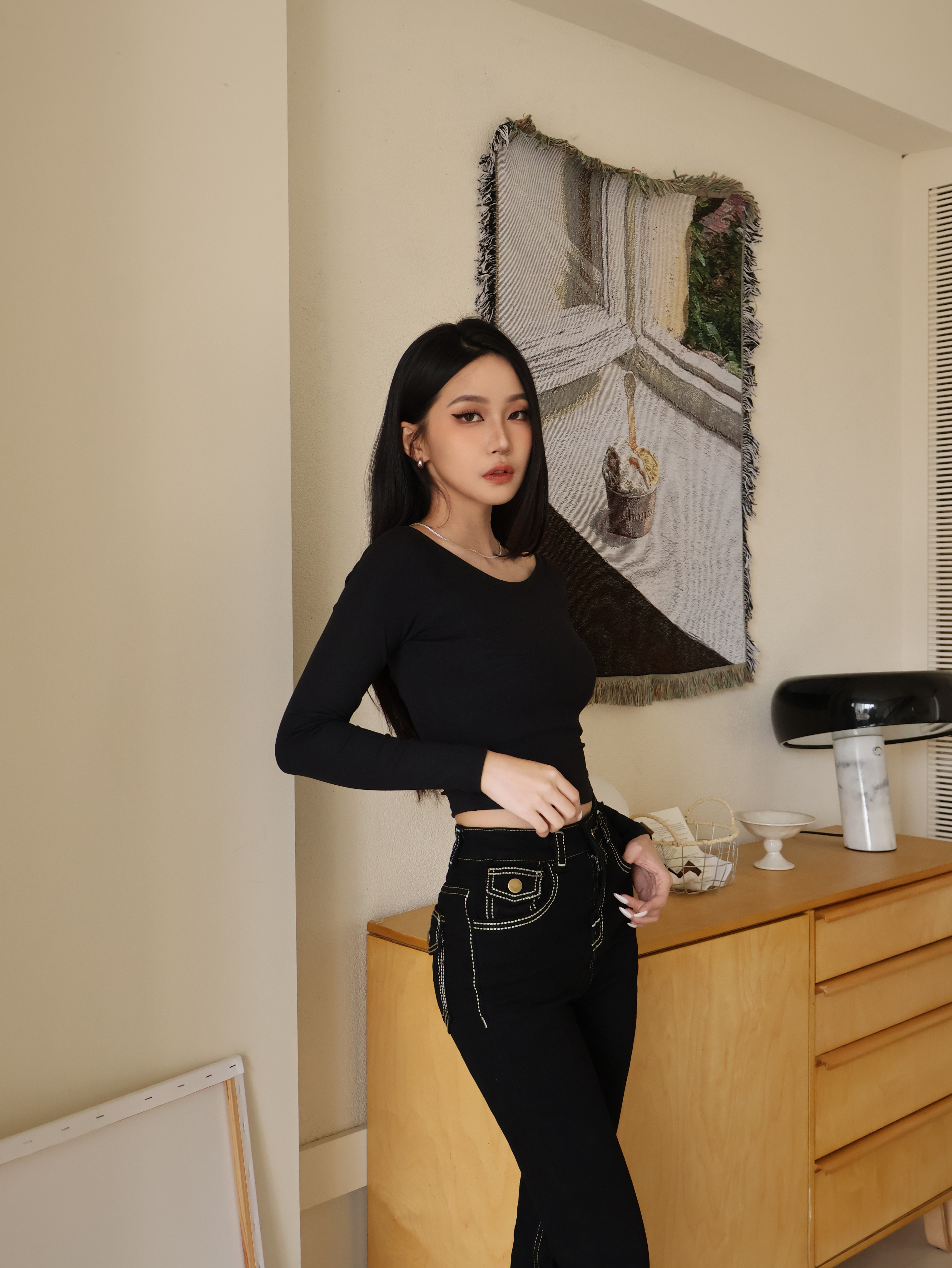 舒適一字領上衣