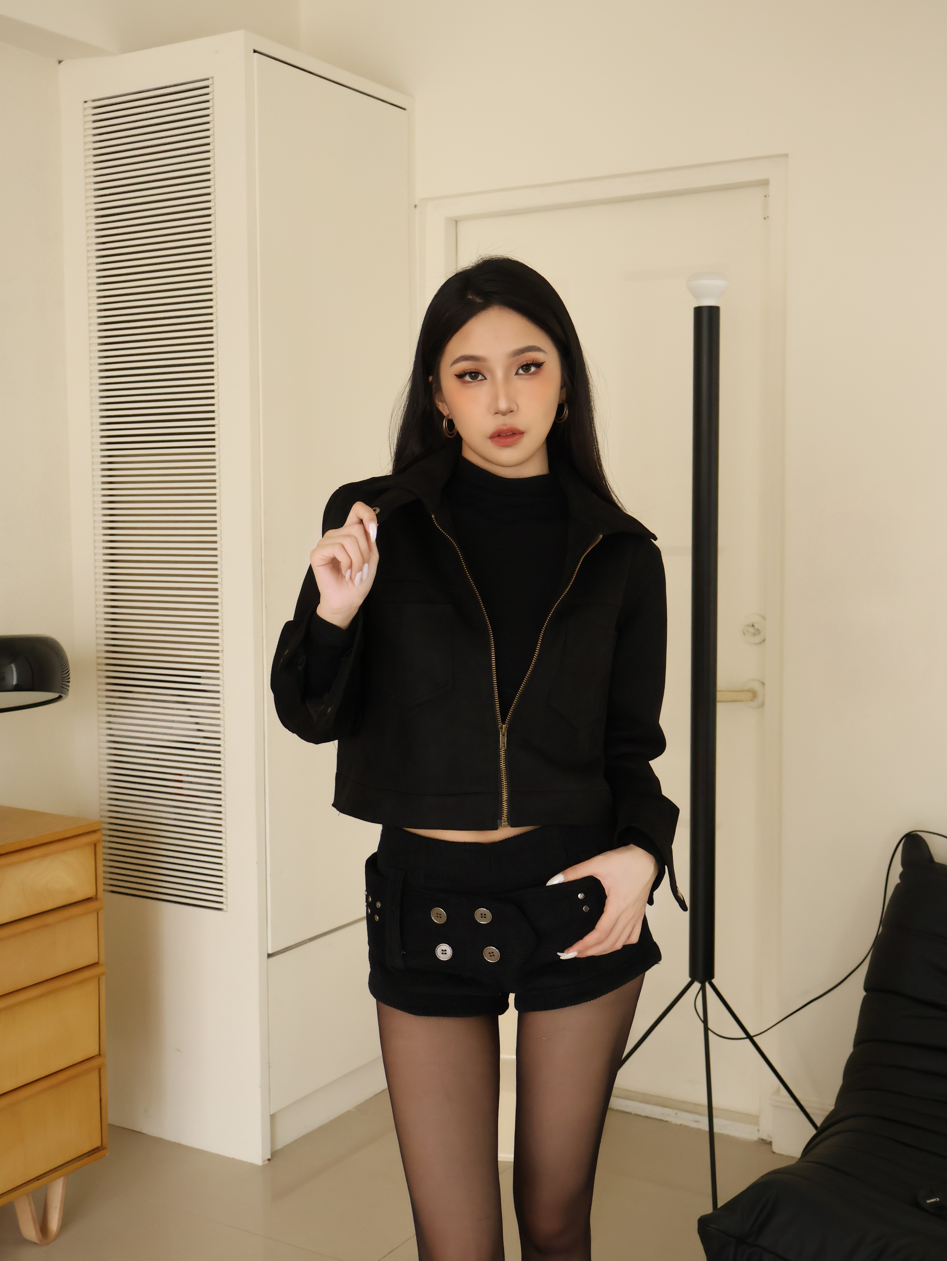 燈芯絨寬帶短褲