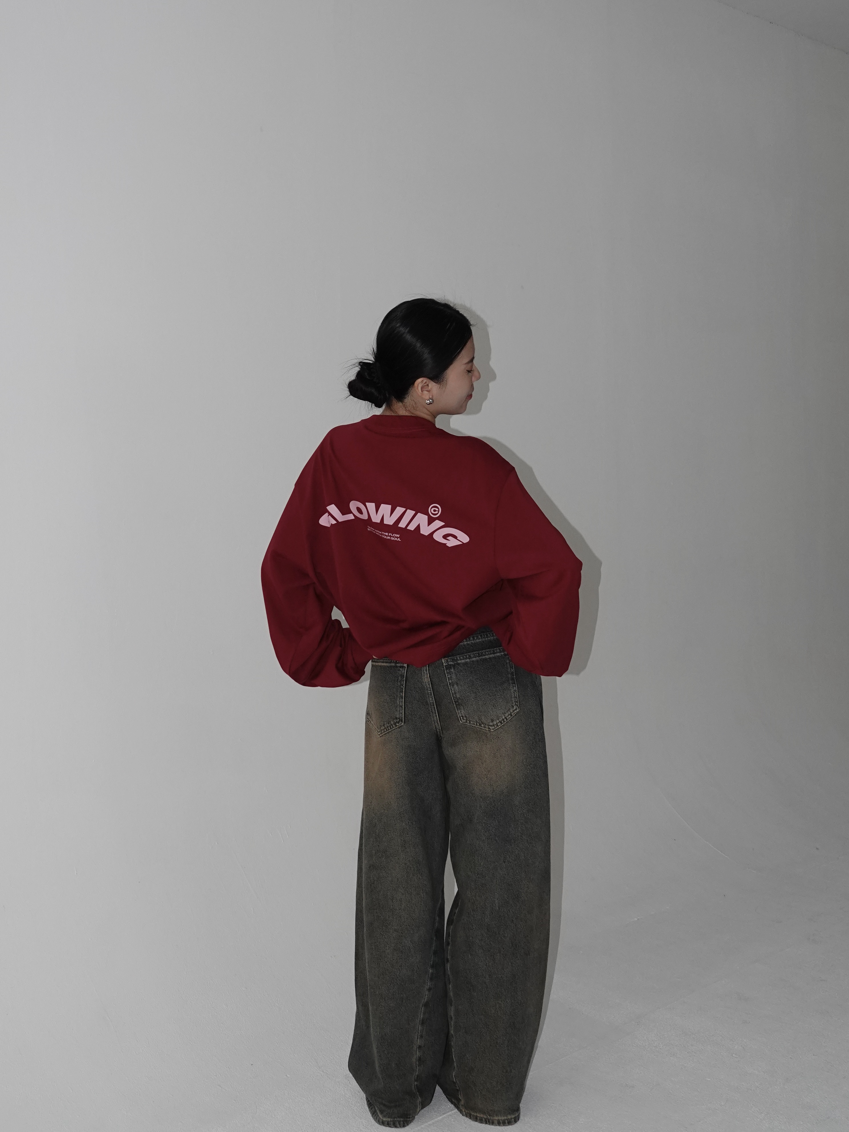𝐆𝐋𝐎𝐖𝐈𝐍𝐆 / GLOW TOGETHER Oversized LS Tee (Cherry)