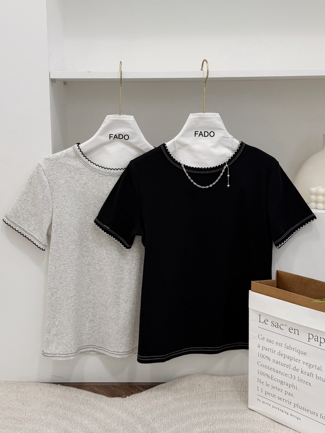 法朵Fado shop｜鋸齒狀邊圓領棉T 0215018 四色