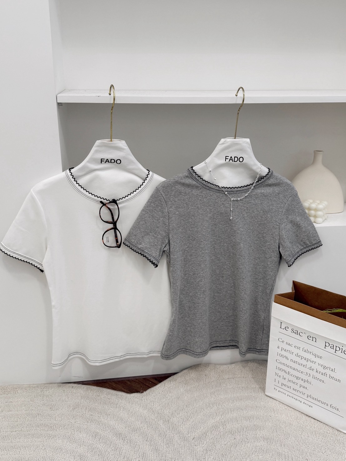 法朵Fado shop｜鋸齒狀邊圓領棉T 0215018 四色