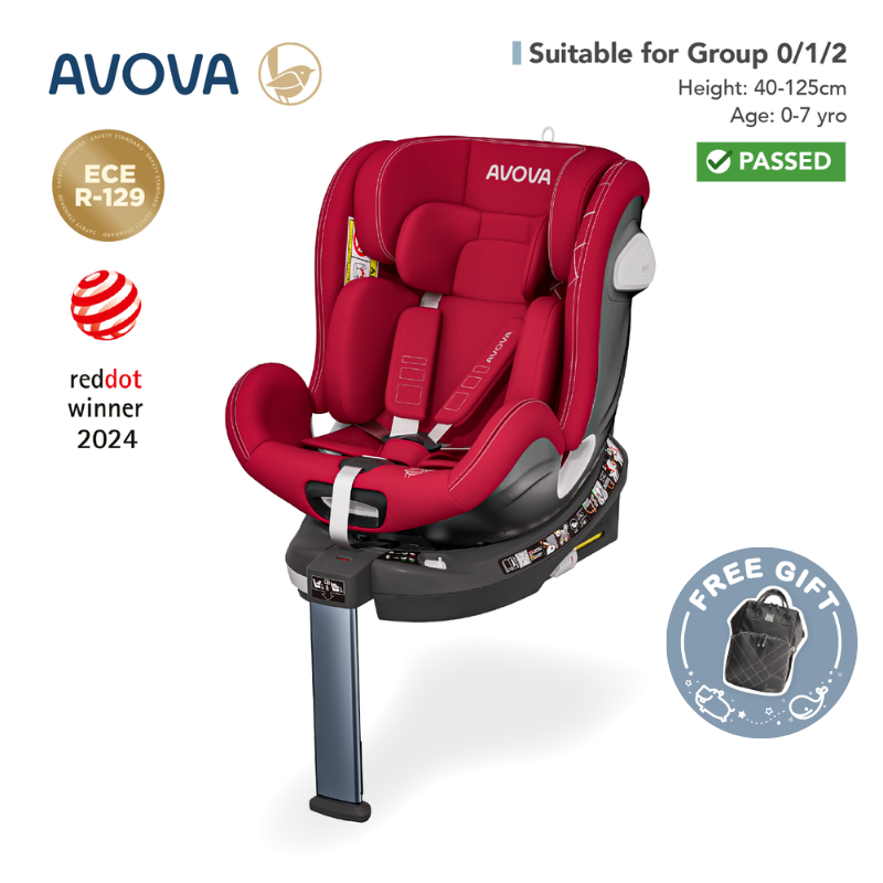 Avova - Swan-Fix i-Size兒童汽車安全座椅 (R129 & CCC 安全標準)(適合約0-7歲/身高40-125cm) (楓葉紅)