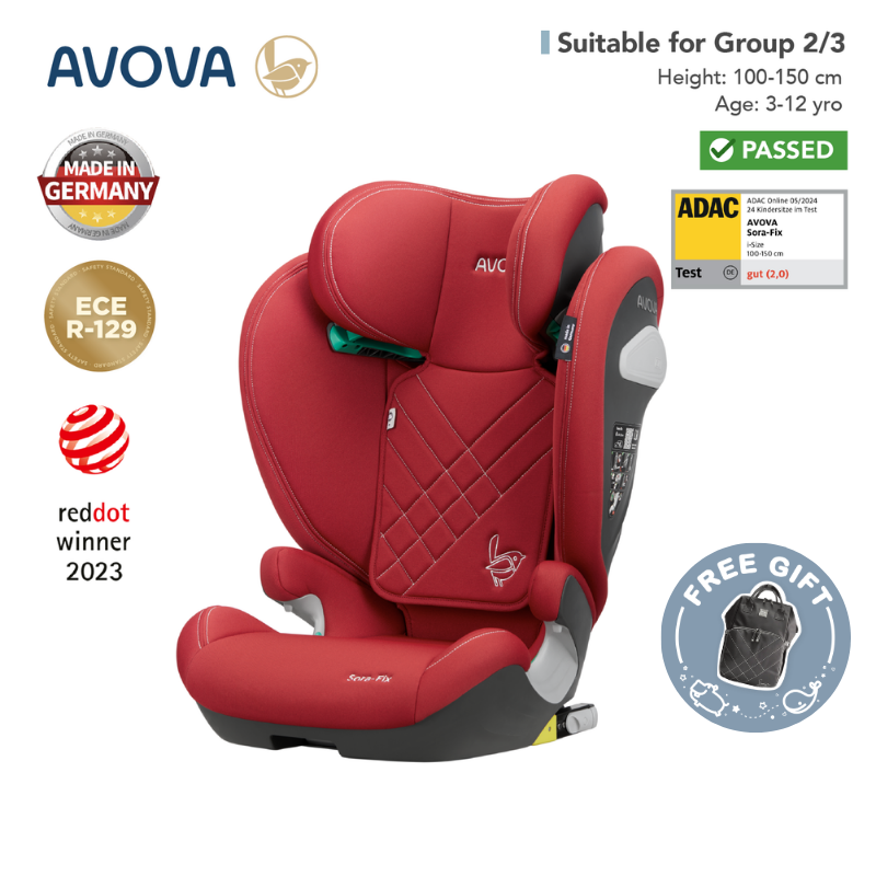 Avova - Sora-fix 汽車安全座椅 (R129 & CCC 安全標準)(適合約3-12歲/身高100-150cm) (楓葉紅)