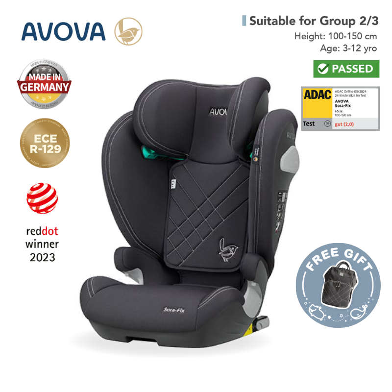 Avova - Sora-fix 汽車安全座椅 (R129 & CCC 安全標準)(適合約3-12歲/身高100-150cm) (考拉灰)