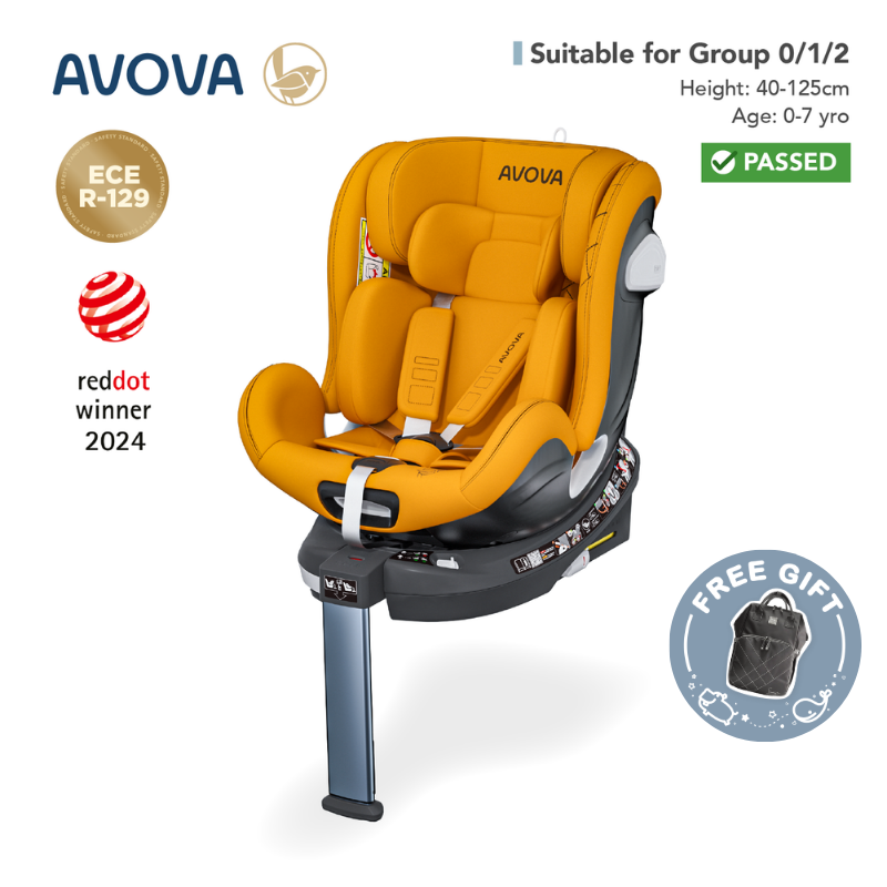 Avova - Swan-Fix i-Size兒童汽車安全座椅 (R129 & CCC 安全標準)(適合約0-7歲/身高40-125cm)(沙灘黃)
