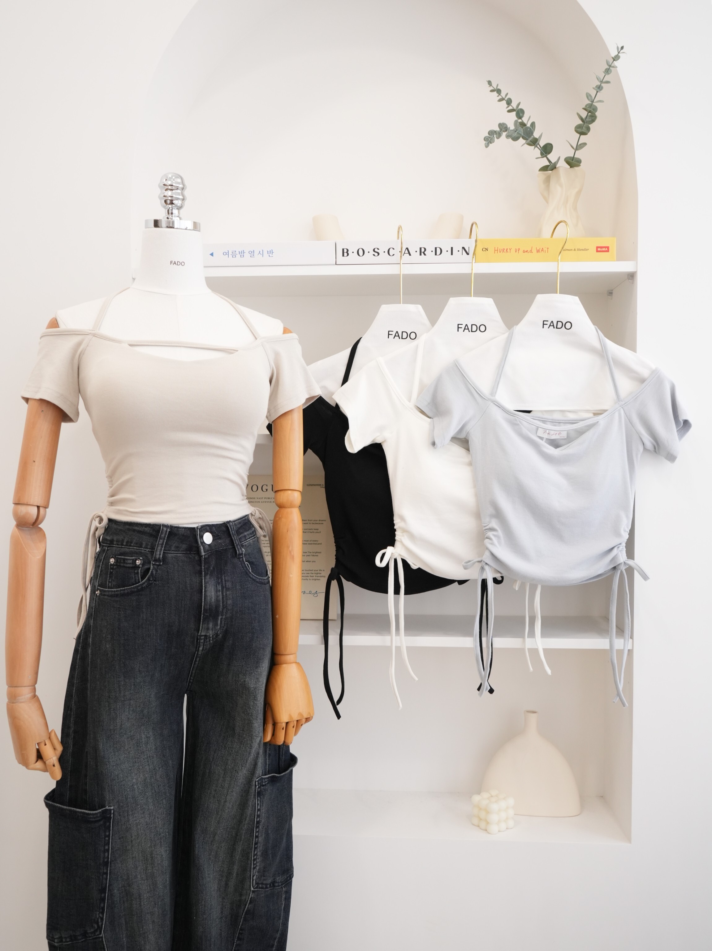 法朵Fado shop｜抽繩罩杯綁肩棉T 0215056 四色