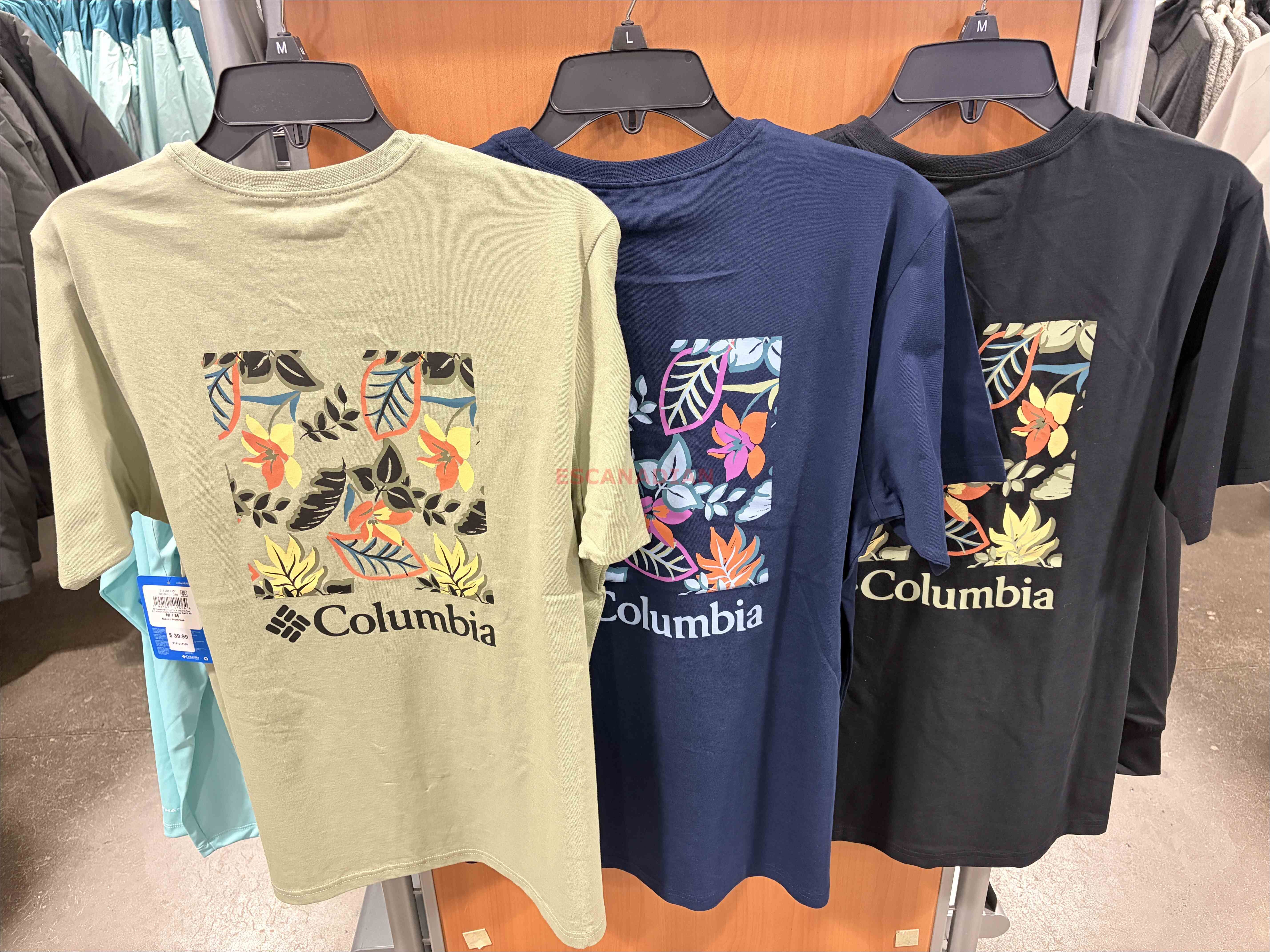 【限時】Columbia  男大人 有機棉 正反 花卉圖案  短TEE (3色)