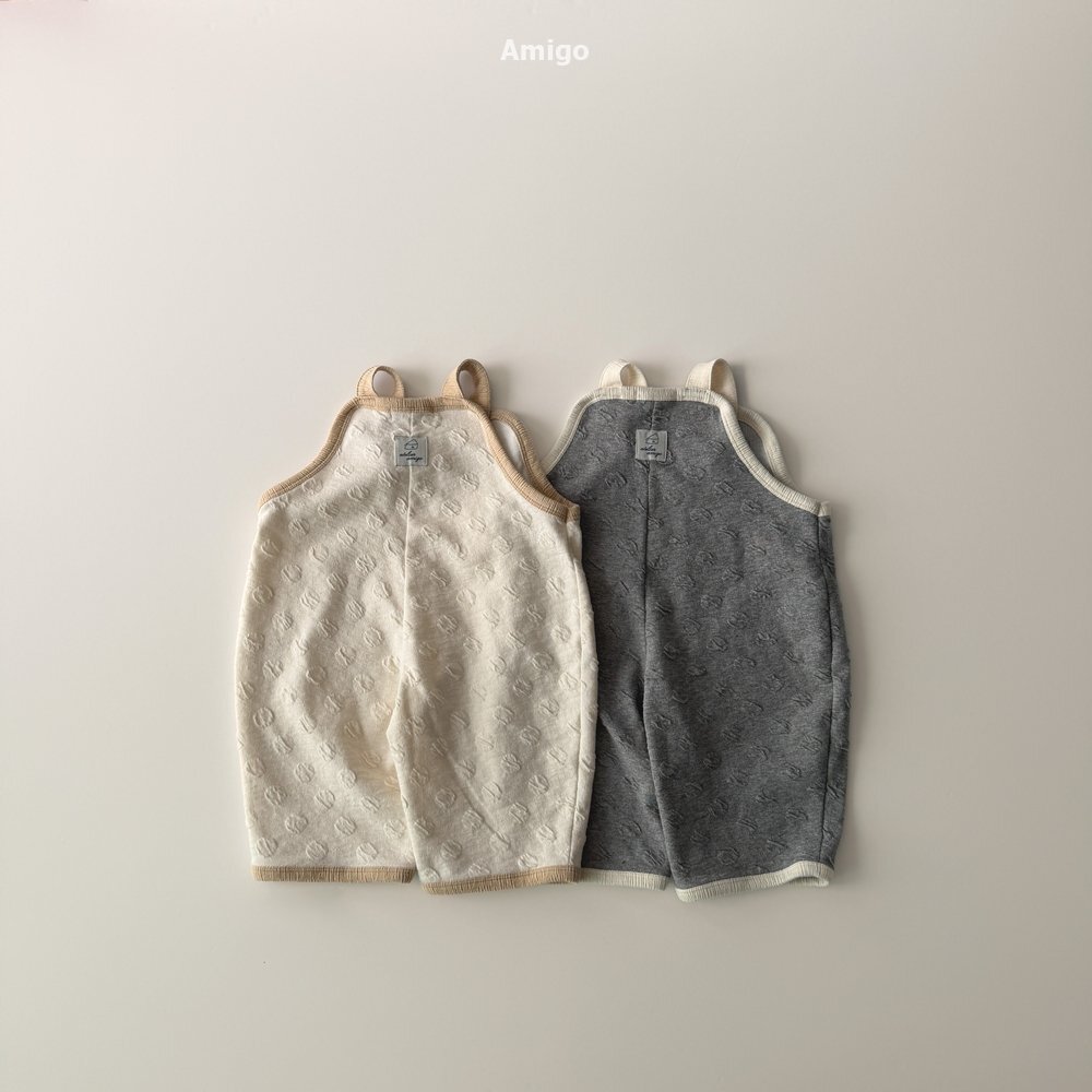 韓國🇰🇷Amigo 浮雕點點滾邊吊帶褲(XS-XL)