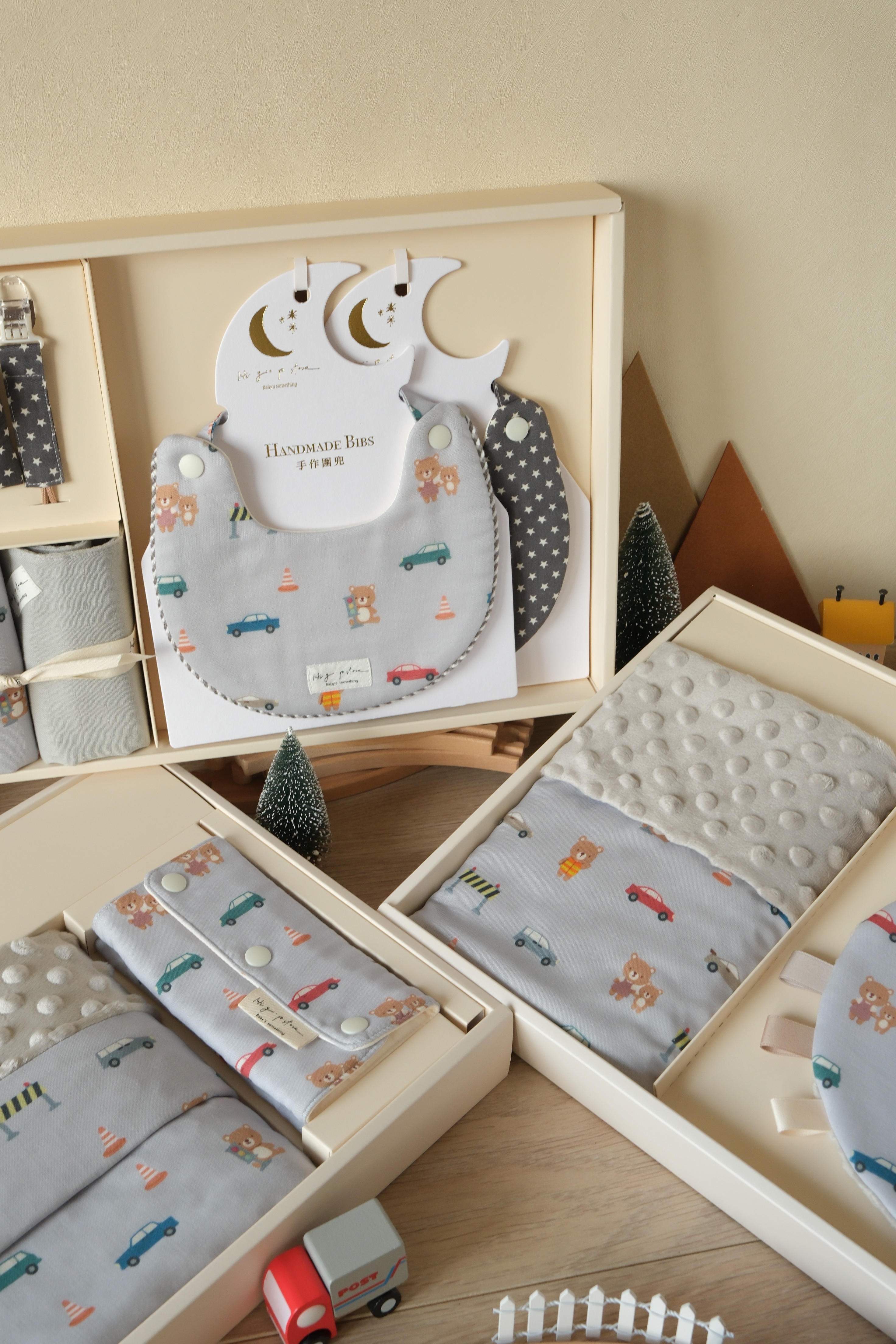 Hi Y.P store-彌月禮盒澎湃組-獨家設計-汽車小熊