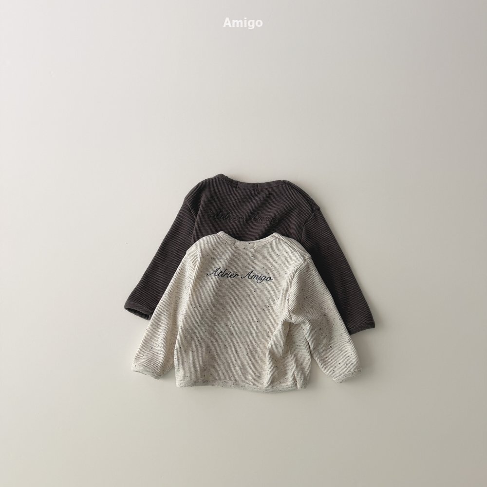 韓國🇰🇷Amigo 繡字華夫格上衣(XS-XL)