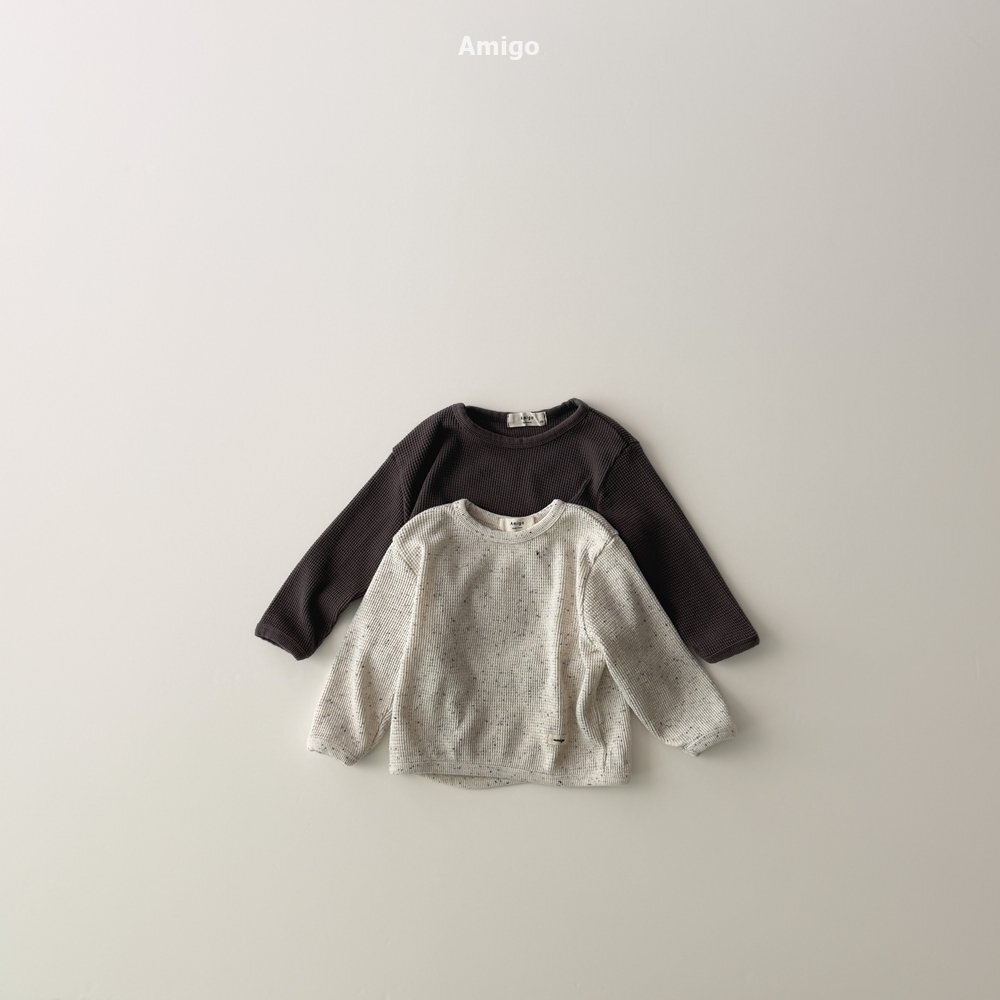 韓國🇰🇷Amigo 繡字華夫格上衣(XS-XL)