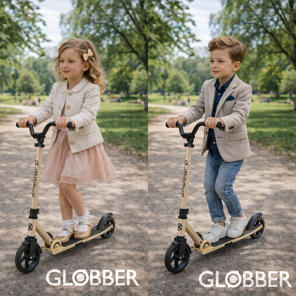 GLOBBER 法國FLOW RIDER 青少年兩輪折疊滑板車-沙漠色