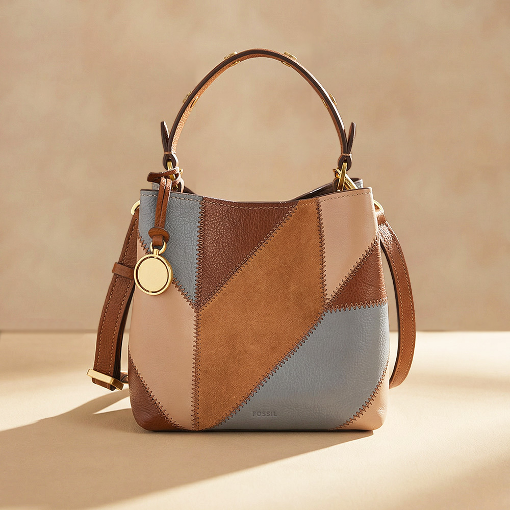 Jessie 真皮水桶包-異色拼接 ZB11216186