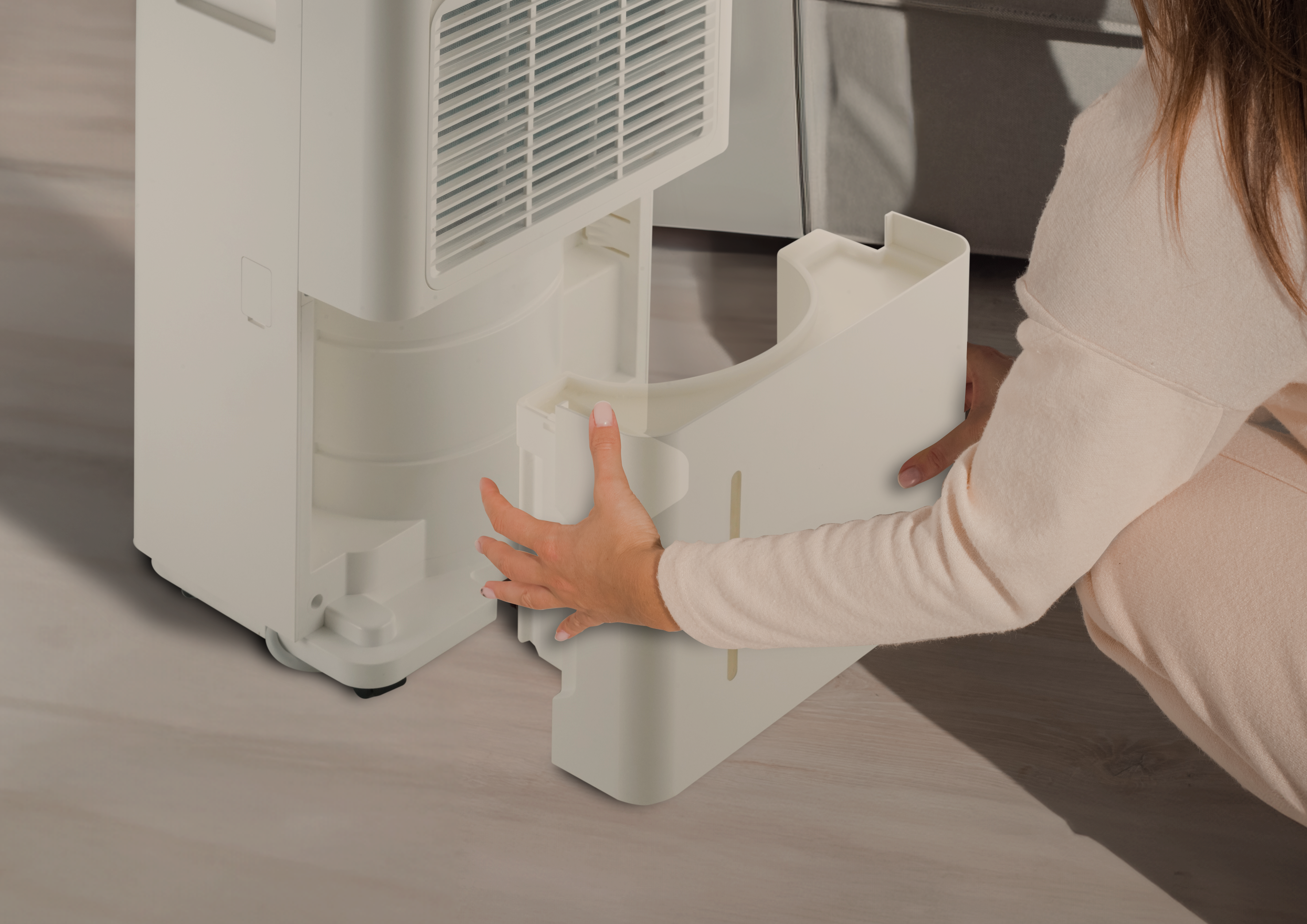 德國寶WiFi智能抽濕機水箱拆出清洗步驟示意