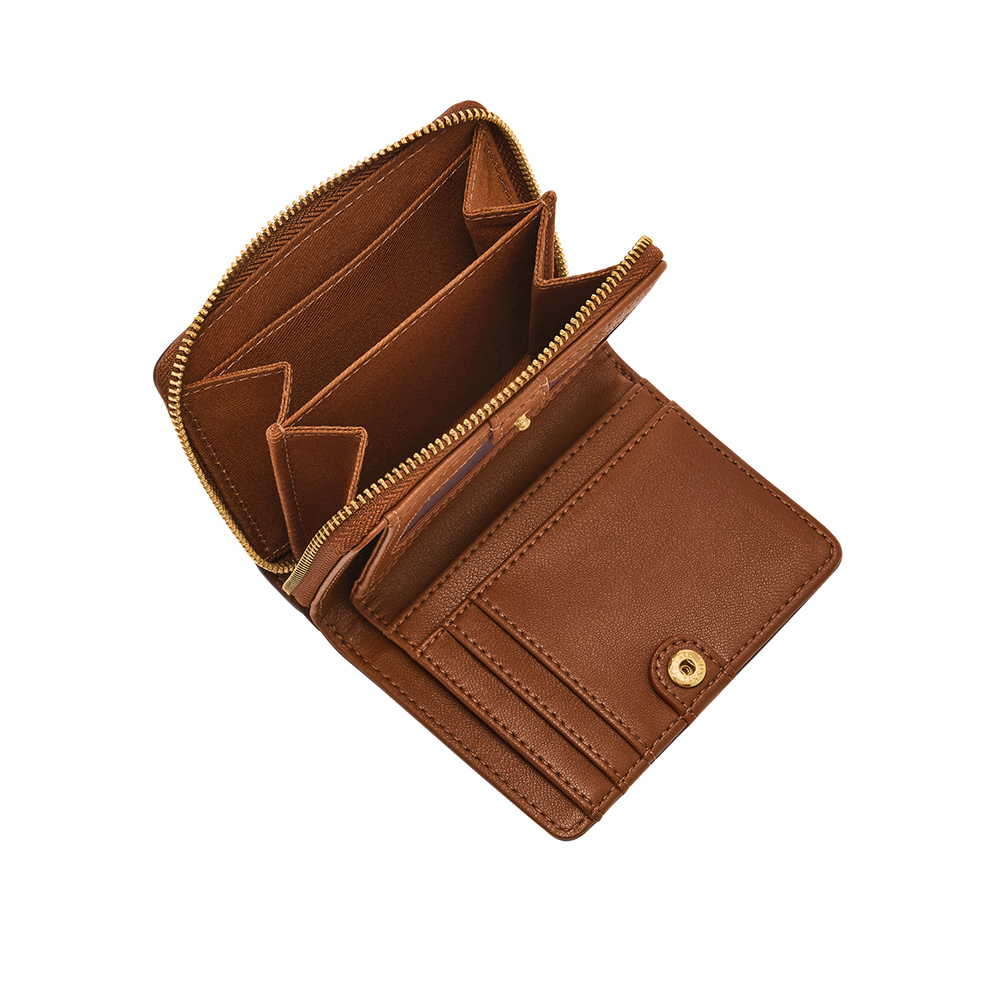 Logan 迷你多功能真皮質感短夾-花卉鏤空 SL10110124