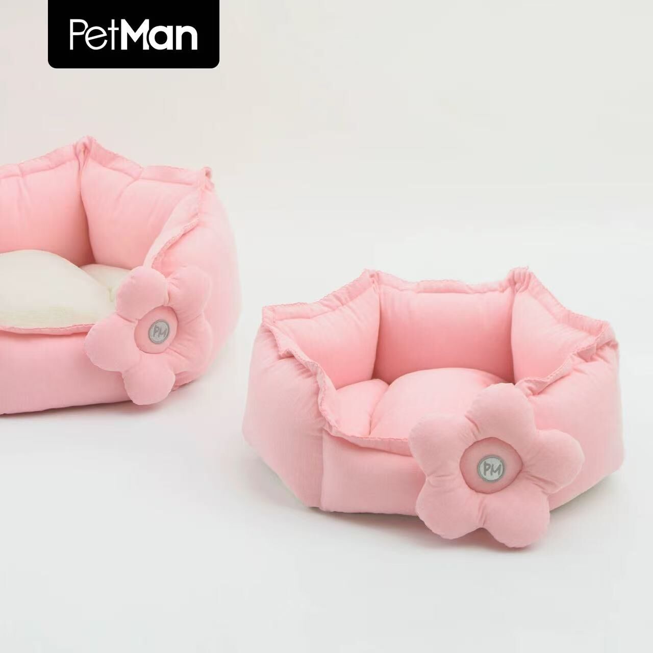 PETMAN MOMO 粉色花瓣窝 高档棉纱面料抗菌防螨 宠物窝