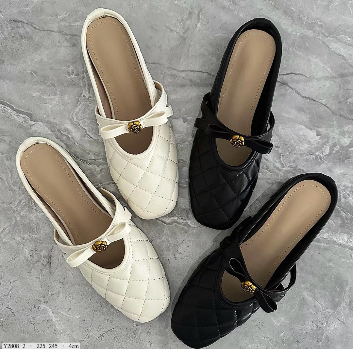 Y2808-2  韓國小香風菱格蝴蝶結後空瑪莉珍