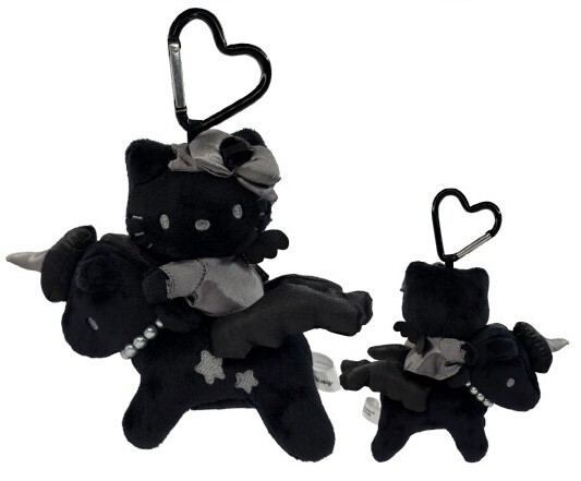 Sanrio Hello Kitty Black Pegasus Plush Keychain
