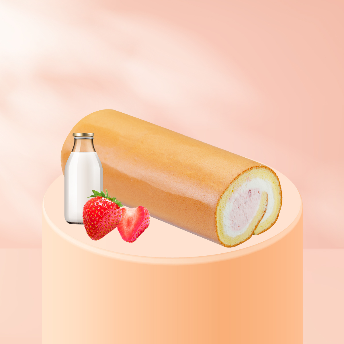 療癒生活│草莓生乳捲 18cm│日本中澤奶霜與熬製草莓果韻的粉嫩邂逅