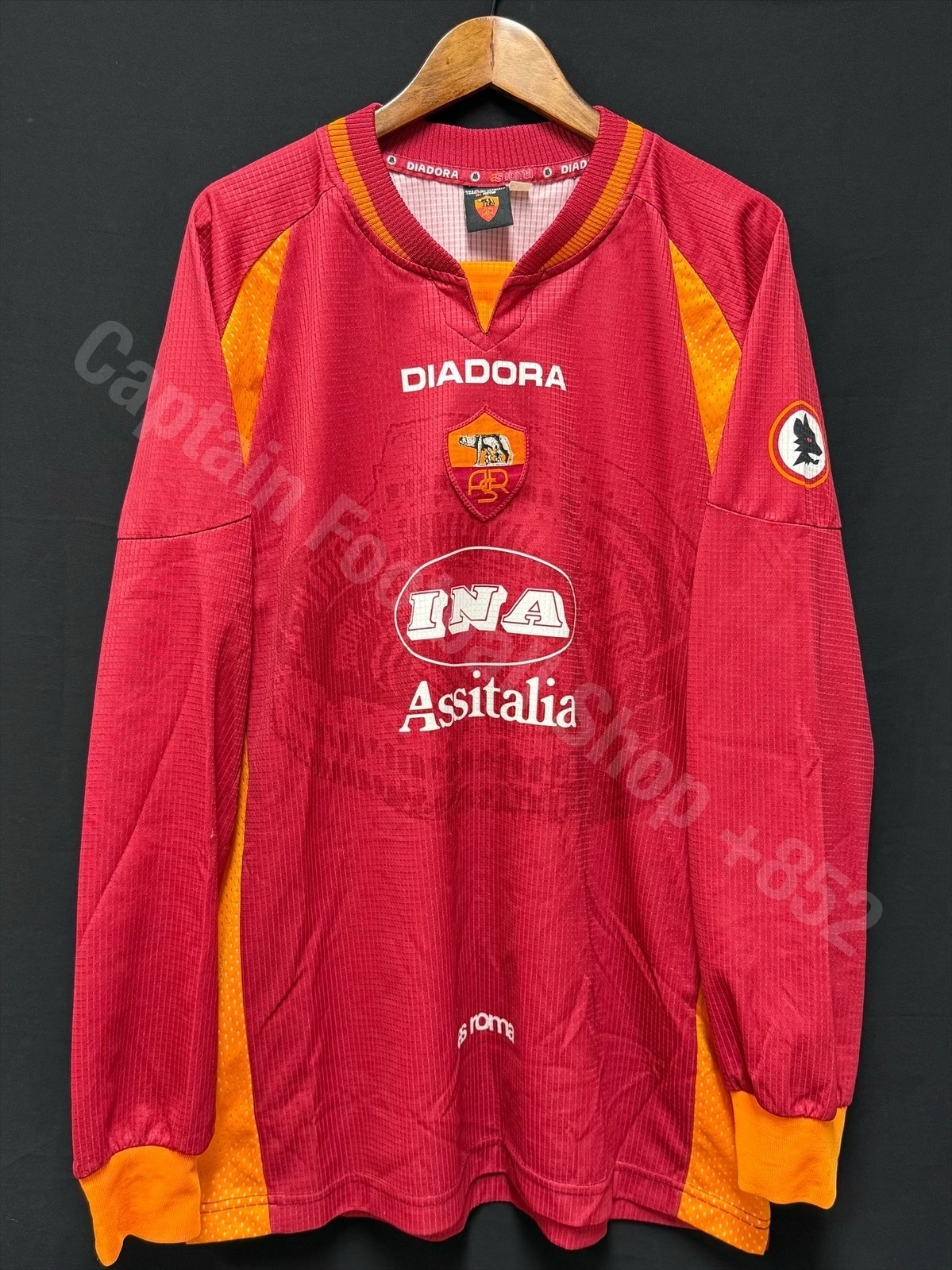 (Player Issue) AS Roma 1997-1998 Kappa L/S Home Player Issue Shirt