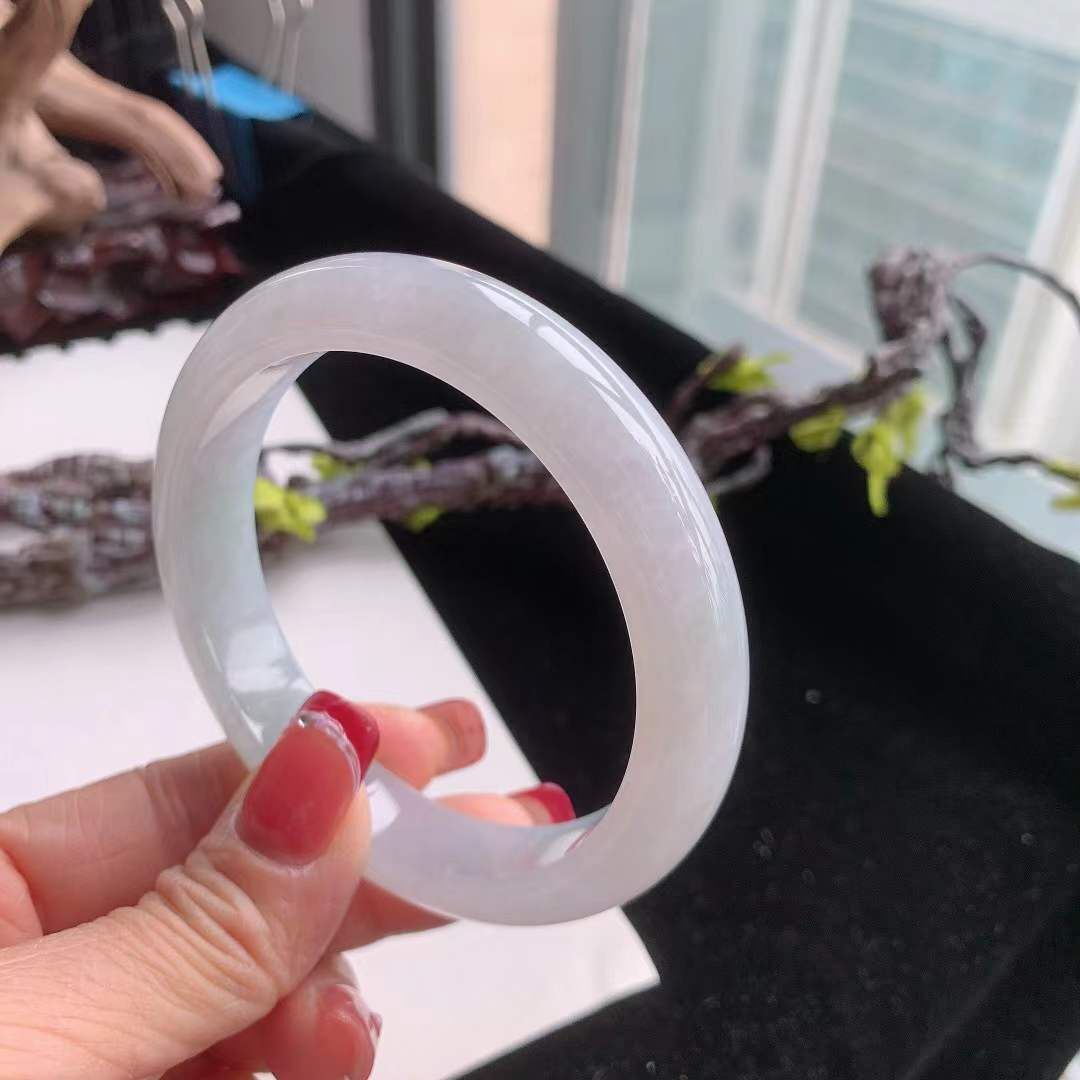 2102635 61.4mm翡翠冰糯淡紫手鐲 (60-62)