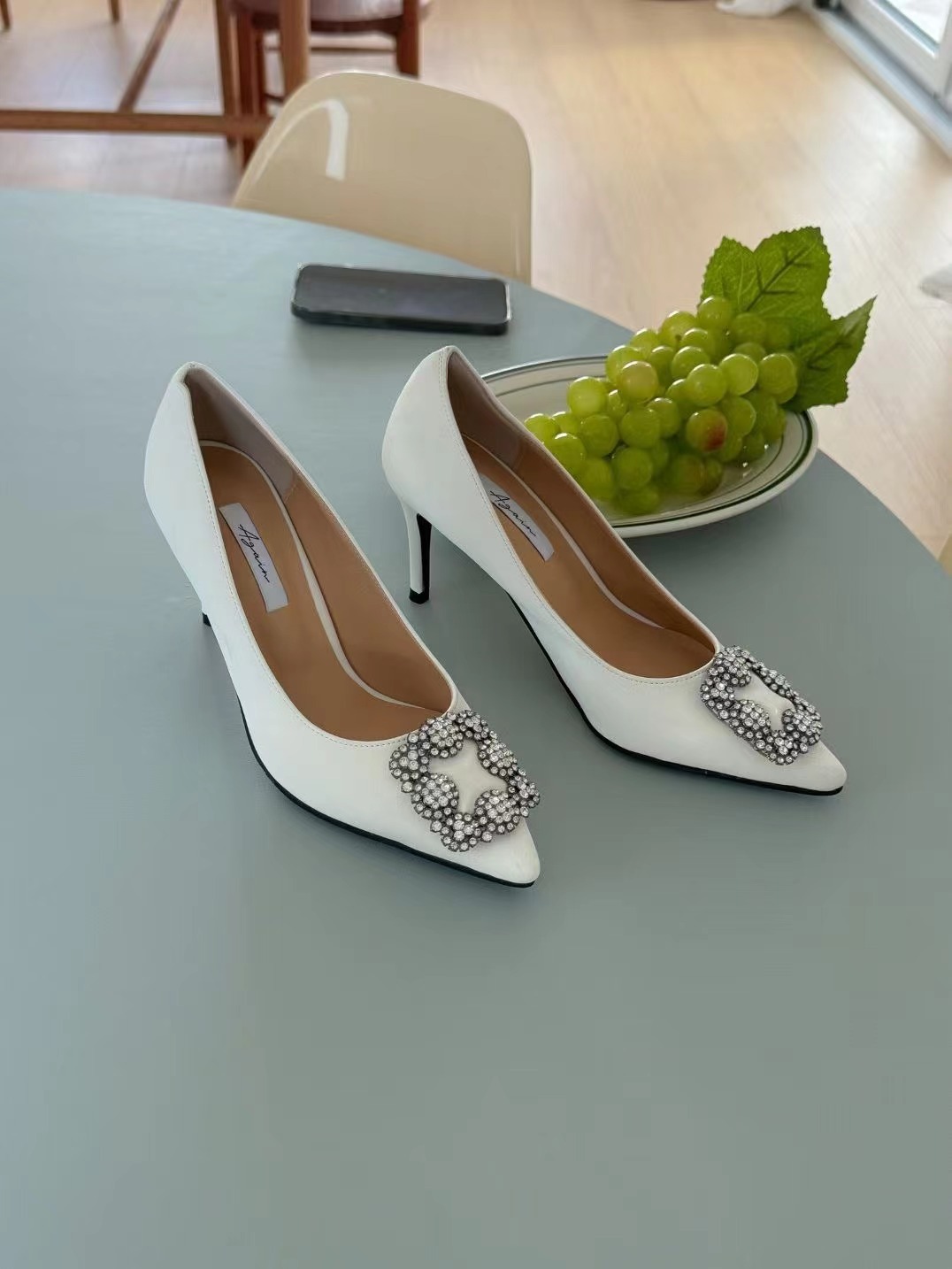 ASK 春季新款  方形寶石高跟鞋 9027