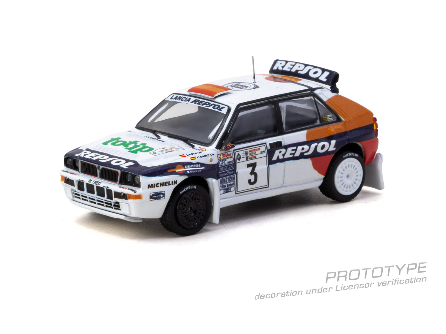 [預訂] Tarmac Works 蘭吉亞 Delta HF Integrale Acropolis 拉力賽 1993 Carlos Sainz / Luis Moya