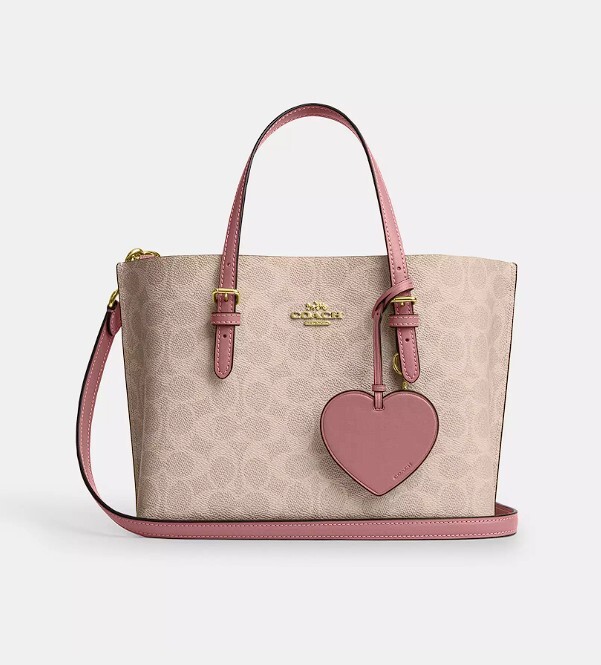[17/3截] COACH Mollie Tote Bag 25 In Signature Canvas With Heart Charm (此為預訂商品，如同一訂單中有其他現貨商品，現貨商品會安排先行寄出。)