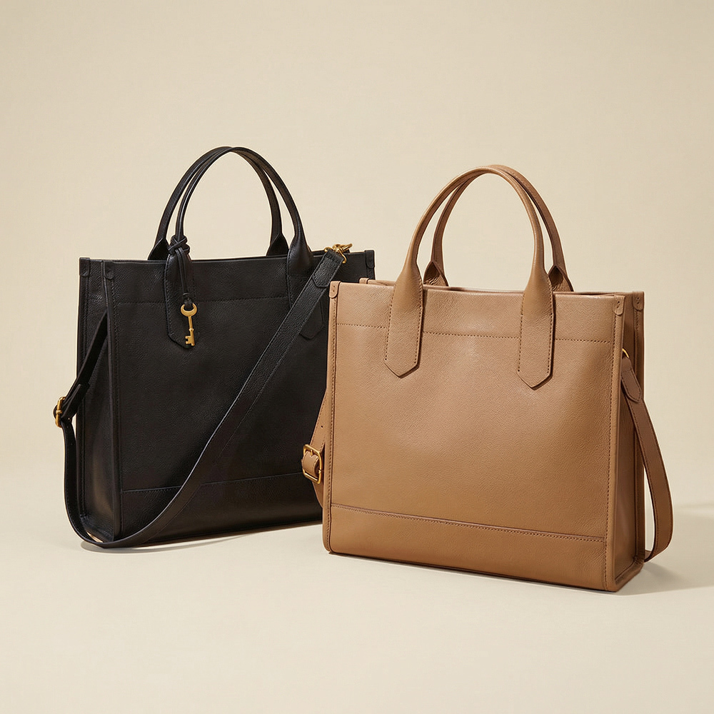 Kyler 大容量真皮兩用方包 (兩色可選)