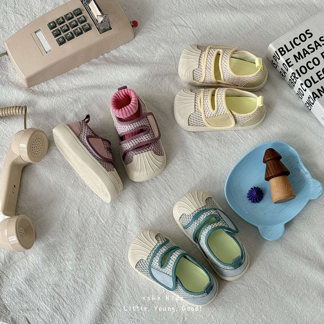 日常百搭 ꕀ 貝殼魔鬼粘黏貼布鞋 ＊可搭配襪子也很好看