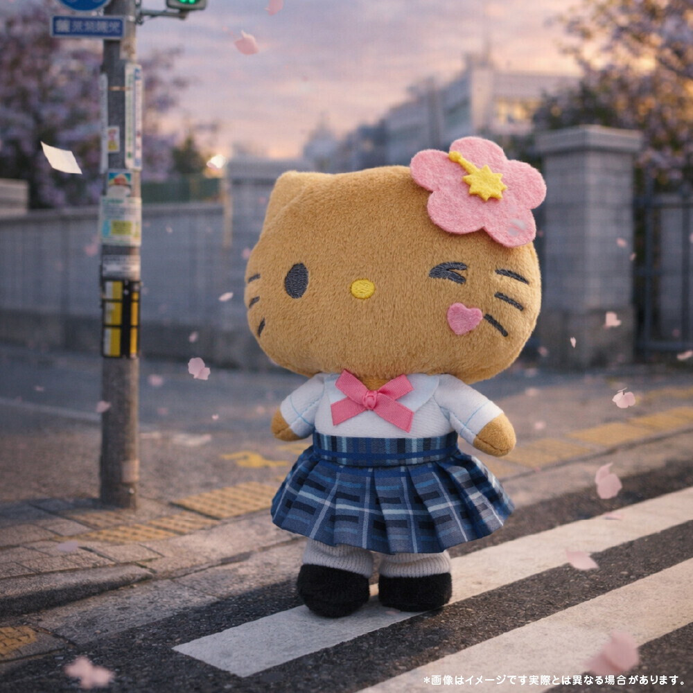 Sanrio Hello Kitty School Girl Plush Keychain